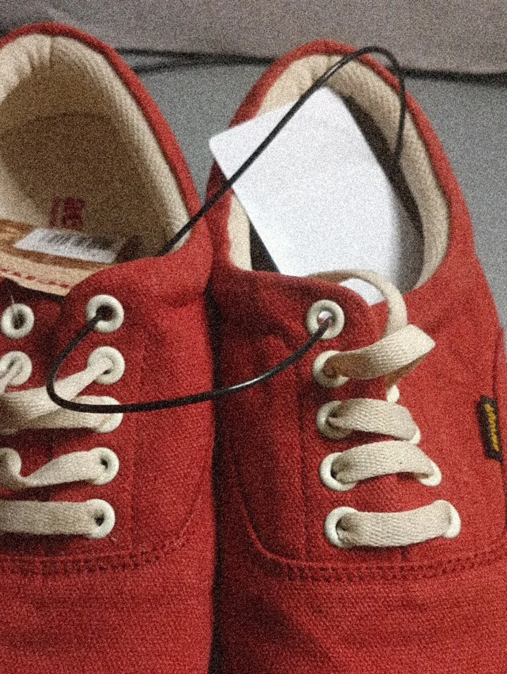 Men's Red Canvas Boat Shoes - Unbranded